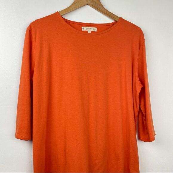 Indigenous | Organic Cotton 3/4 Sleeve Top Orange - Picture 5 of 10